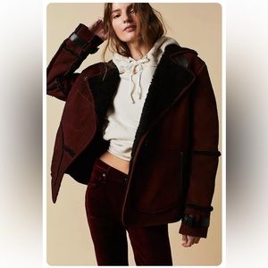 We The Free Cassidy Cozy Oversized Leather Coat NWT. Size L